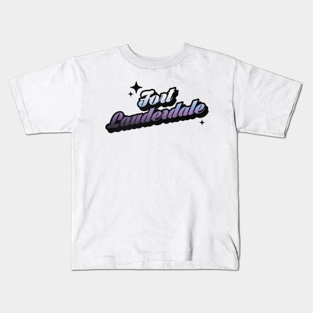 Fort Lauderdale - Retro Classic Typography Style Kids T-Shirt by Decideflashy